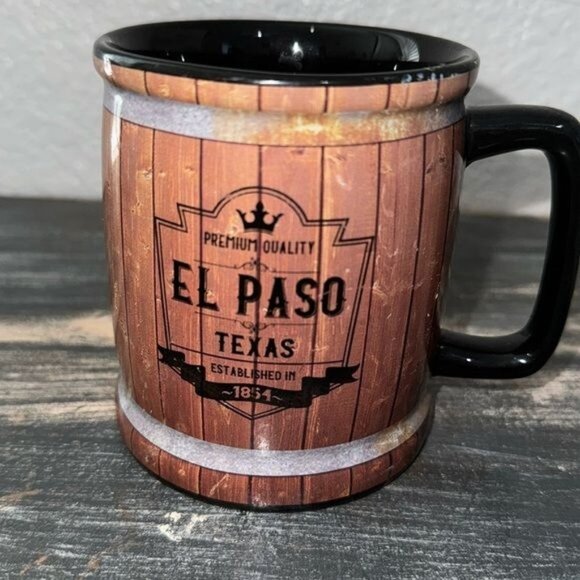 El Paso Texas Barrel Style Mug 11 Oz - Premium Quality Ceramic - Microwave Safe - Picture 1 of 6
